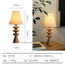 Axyaa Solid Wood Table Lamp LED E27 for Bedroom Living Room Zen Decor
