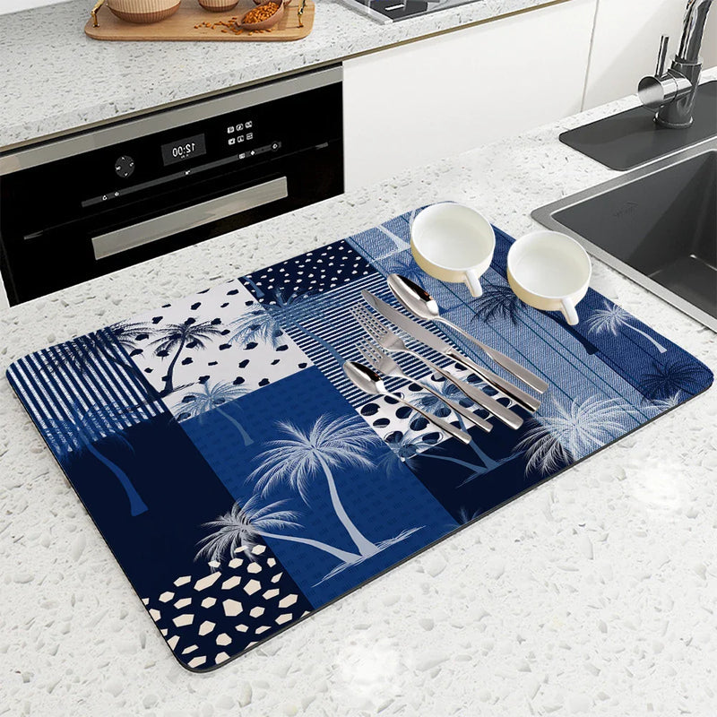 Axyaa Tropical Plant Kitchen Drying Mat