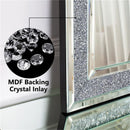 Axyaa Crystal Glass Silver Frame Wall Mirror 90x60cm