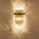 Axyaa Crystal Wall Lamp: Golden Modern Indoor LED Sconce for Bedroom, Living Room, Bathroom
