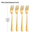 Axyaa Gold Dessert Fork Set Stainless Steel Coffee Ice Cream Cake Forks Black Cutlery