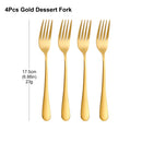 Axyaa Gold Dessert Fork Set Stainless Steel Coffee Ice Cream Cake Forks Black Cutlery
