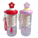 Axyaa Flower Tea Glass Straw Tumbler Water Bottle Girls Cold Beverage Cup