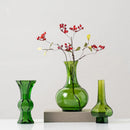 Axyaa Green Glass Geometry Vase for Home Decor and Flower Arrangements