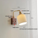 Axyaa Modern LED Wall Sconce White Glass Walnut Stair Light