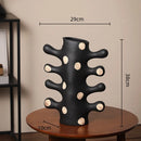 Axyaa Polka Dot Geometric Ceramic Vase Irregular Handmade Flowerpot Home Decoration