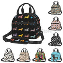 Dachshund Print Insulated Lunch Bag by Axyaa - Waterproof Thermal Tote with Adjustable Strap