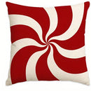 Axyaa Candy Cane Pattern Pillow Cover for Sofa, Bedroom, Car - Christmas Decor