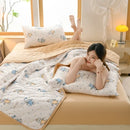 Axyaa Floral Print Quilted Comforter: Soft Single Double Blanket for Bed