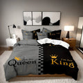 Axyaa Crown Design King & Queen Duvet Set - Soft Polyester, Machine Washable