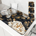 Axyaa 3D Plants Kitchen Mat: Absorbent, Antiskid, Quick Dry, Draining, Tableware Mat