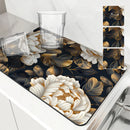 Axyaa 3D Plants Kitchen Mat: Absorbent, Antiskid, Quick Dry, Draining, Tableware Mat