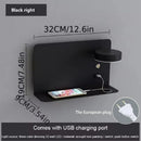 Axyaa Rotatable Button Switch Wall Lamp with USB Charging and 330° Lamp Head Rotation