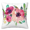 Colorful Watercolor Floral Pattern Pillow Cover by Axyaa for Sofa, Bedroom, Car