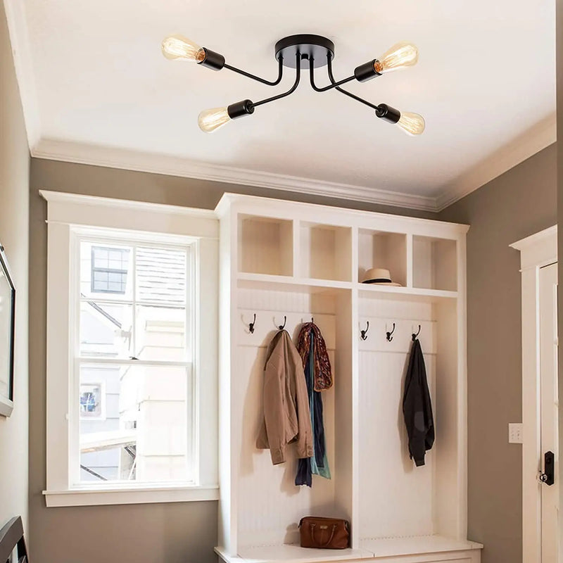 Axya Vintage Industrial Sputnik Ceiling Chandelier for Kitchen Island