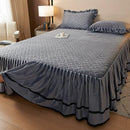 Axyaa European Winter Padded Milk Fleece Bed Skirt - Single Piece Coral Fleece Mattress Cover