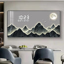 Axyaa Light Luxury Wall Clock with Digital Display and Silent Perpetual Calendar