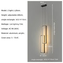 Axyaa Nordic Black Rectangle LED Chandelier - Dimmable Living Room Pendant Lighting