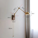 Axyaa Copper LED Wall Light with Pull Chain Switch, Nordic Modern Design