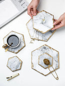 Axyaa Marble Coaster Set for Table Decoration