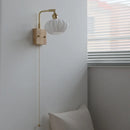 Axyaa LED Wall Light Mirror Ceramic Glass Wood Decor Home Lighting