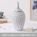 Axyaa Ceramic Flower Vase with Lid - Floral Arrangement & Storage Solution