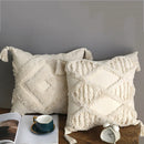 Bohemian Tufted Pillow Cover with Moroccan Embroidery by Axyaa