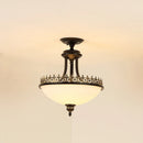 Axyaa Glass Chandelier: Wrought Iron Ceiling Lamp for Bedroom, Kitchen, Living Room