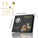 Axyaa Black & Gold Stainless Steel Cutlery Set - Knife, Fork, Spoon