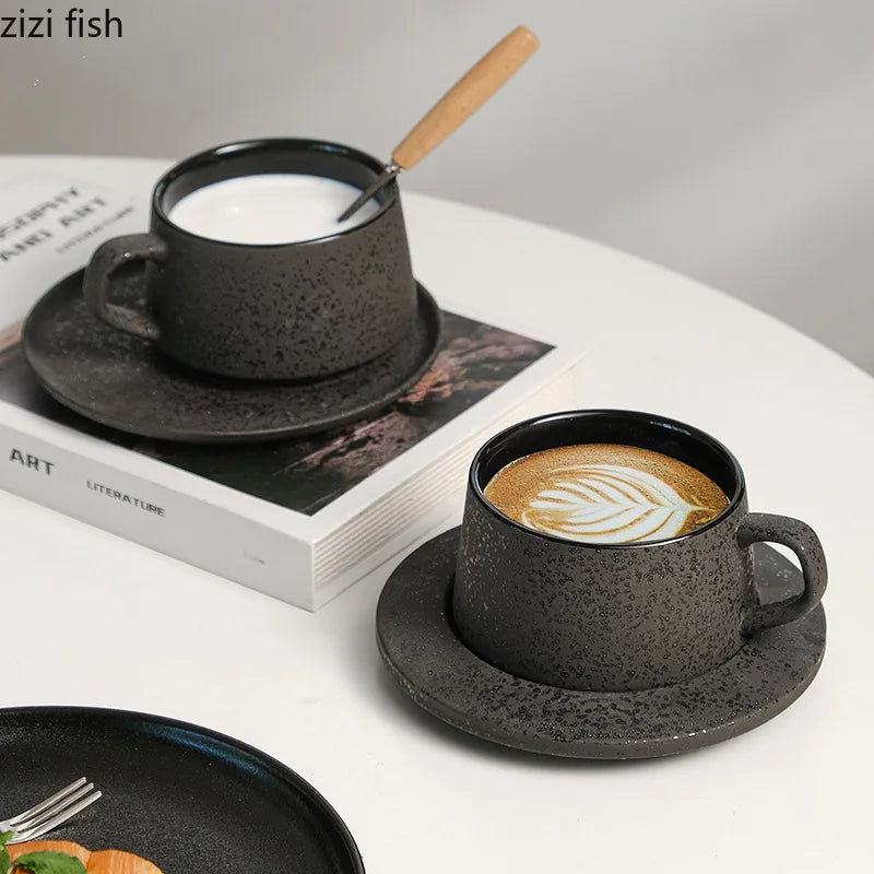 Axya Ceramic Mug & Plate Set: Office & Home Drinkware for Coffee, Tea, and Juice