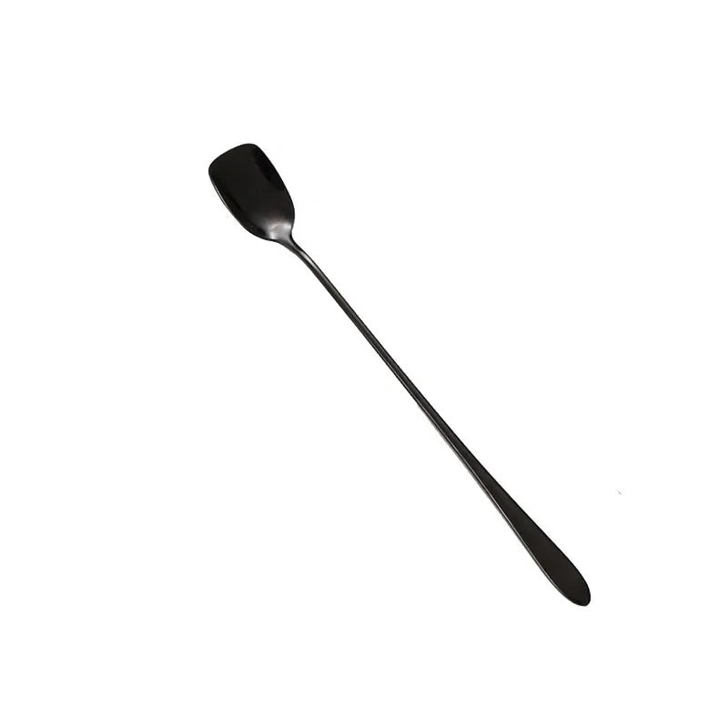 Axyaa Stainless Steel Square Head Spoon Teaspoons - Kitchen Tableware Mixing Spoons
