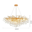 Axyaa Gold Glass Chandelier Pendant Lamp for Home Decor Lighting