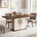 Axyaa Farmhouse Wood Dining Table for 4-6 People - 55" Rectangular Kitchen & Living Room