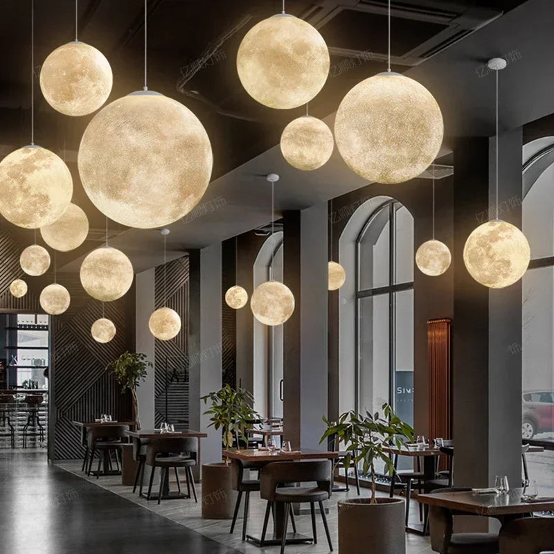 Axyaa Moon Pendant Lights: Nordic Minimalism for Bedroom, B&B, Restaurant