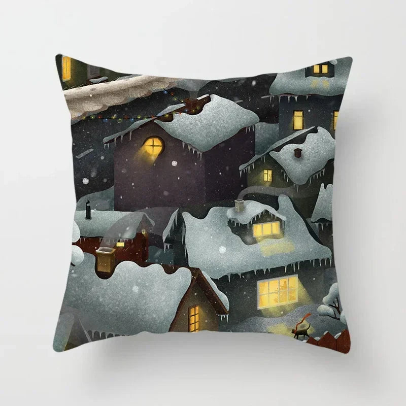 Axyaa Christmas Home Pillowcases Printed Bed Decoration Cushion Covers