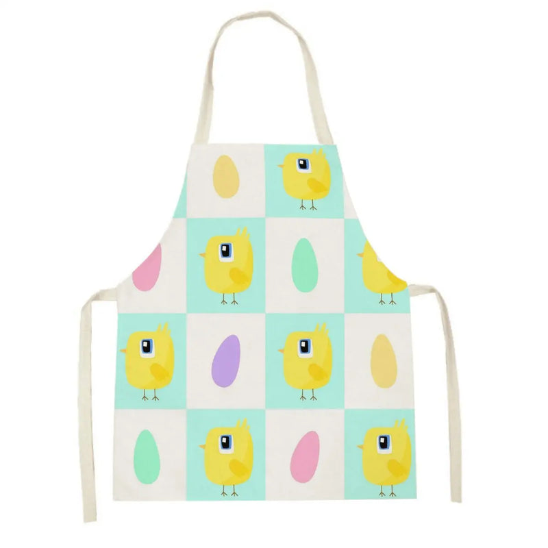 Axyaa Cute Bunny Carrot Apron with Daisies for Home Cooking and Baking