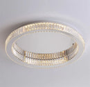 Axyaa Crystal Circle LED Chandelier: Modern Ceiling Light for Home Decor