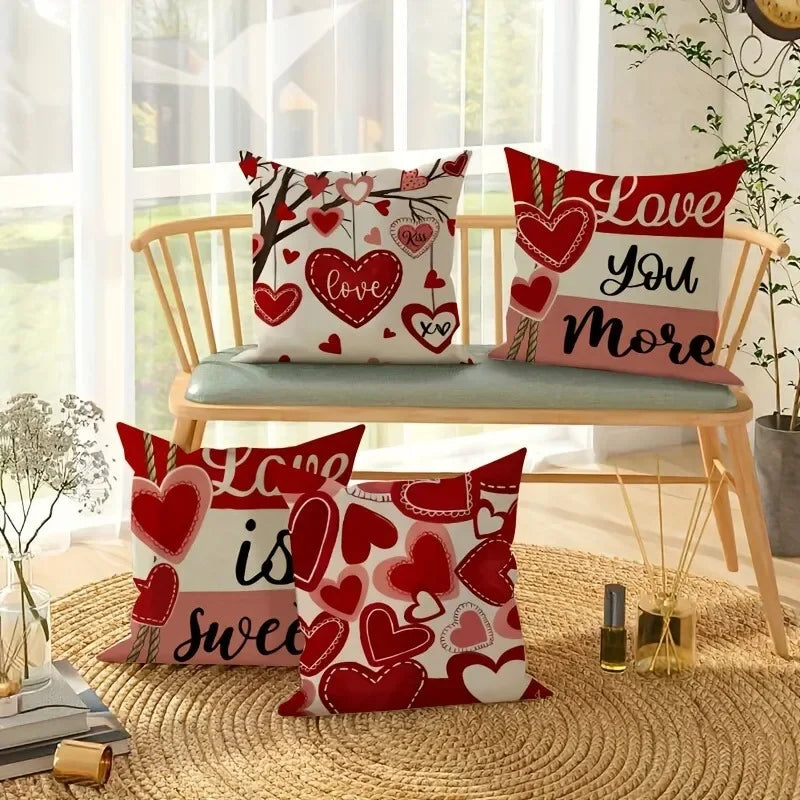 Axyaa Love Print Pillowcase - Romantic Sweet Home Decor & Gift