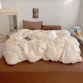 Axyaa Washed Cotton Bedding Set: Duvet Cover, Pillowcase, Top Sheet
