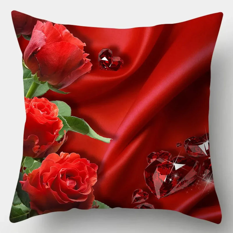Axyaa Retro Flowers Pillowcase 45cmX45cm Square Sofa Cushion Cover