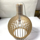 Axyaa Wood Bird Cage Pendant Lamp: Modern Design for Stylish Indoor Lighting