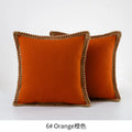 Axyaa Burlap Linen Trimmed Throw Pillow Covers for Farmhouse Decor
