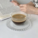 Axyaa Glass Beaded Dish Coffee Cup Set