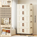 Axyaa Foldable Double-Door Storage Box with Rolling Wheels, Organize Clothes/Toys in Bedroom/Kitchen