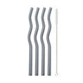 Axyaa Glass Straws - 5Pcs Colorful, Eco-Friendly Wavy Design for Juice & Cocktails