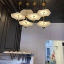 Axyaa Nordic Gold Lotus Leaf LED Chandelier for Modern Living Room & Hotel Decor