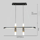 Axyaa Modern Oval Iron Chandelier: Designer Minimalist Restaurant Island Decor Light