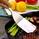 Axyaa Stainless Steel Steak Spatula with Anti-Scalding Handle BBQ Pizza Turner