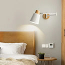 Axyaa Long Arm LED Wall Lamp: Solid Wood Sconce for Home Indoor Lighting