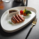 Axyaa Solid Color Ceramic Dinner Plate Set for Restaurant and Home Tableware